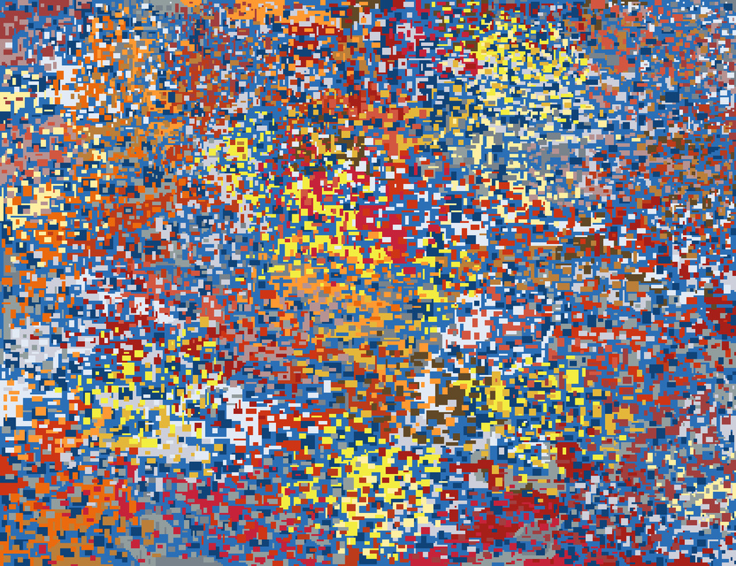 Blue Koi Pond. 36" x 48". 2009.